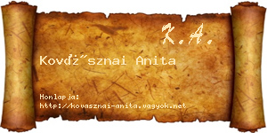 Kovásznai Anita névjegykártya