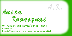 anita kovasznai business card